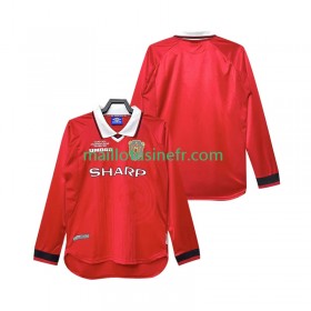 Maillot de Foot Manchester United 1999 2000 Domicile Retro Manches Longues